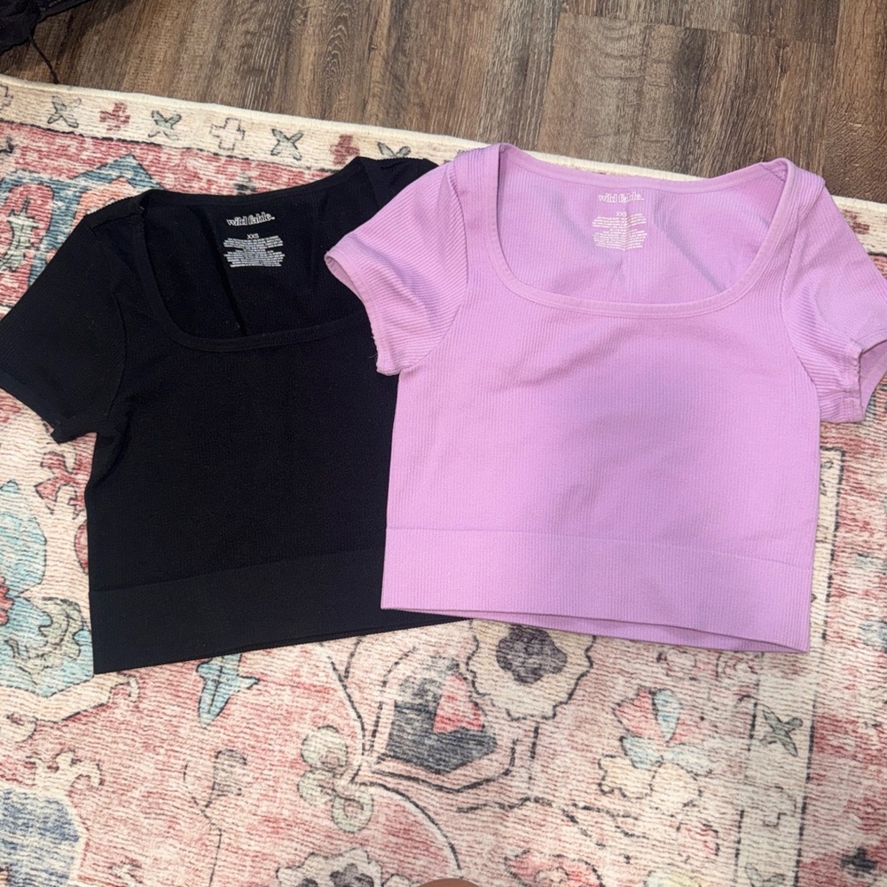 Wild Fable Black and Lavender Crop Tops